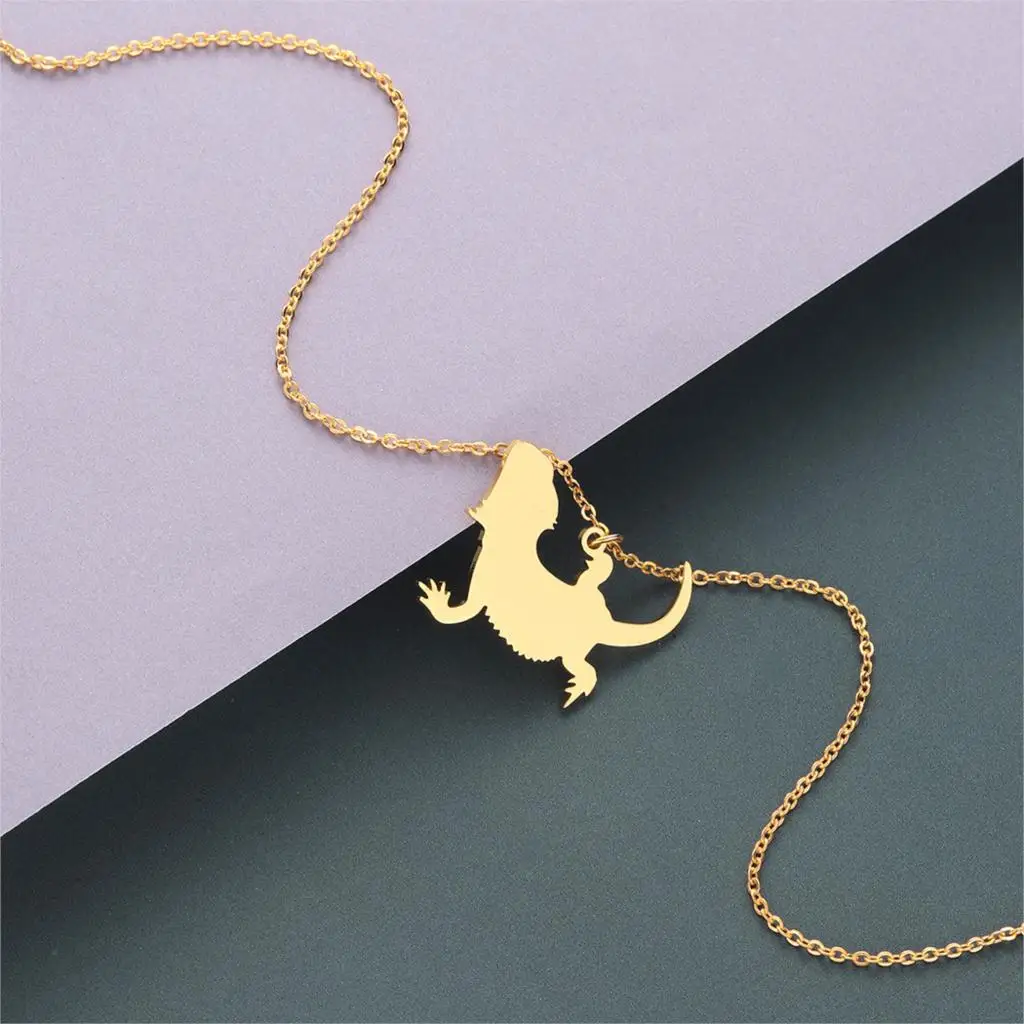 Новое поступление ожерелье Kinitial в виде геккона ящерицы цепочка с подвеской чокер