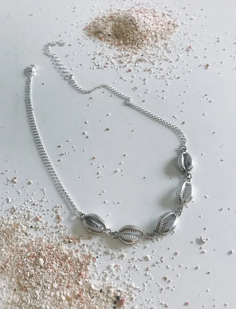 Женское Ожерелье-чокер Boho серебряное ожерелье в форме овального шара модное