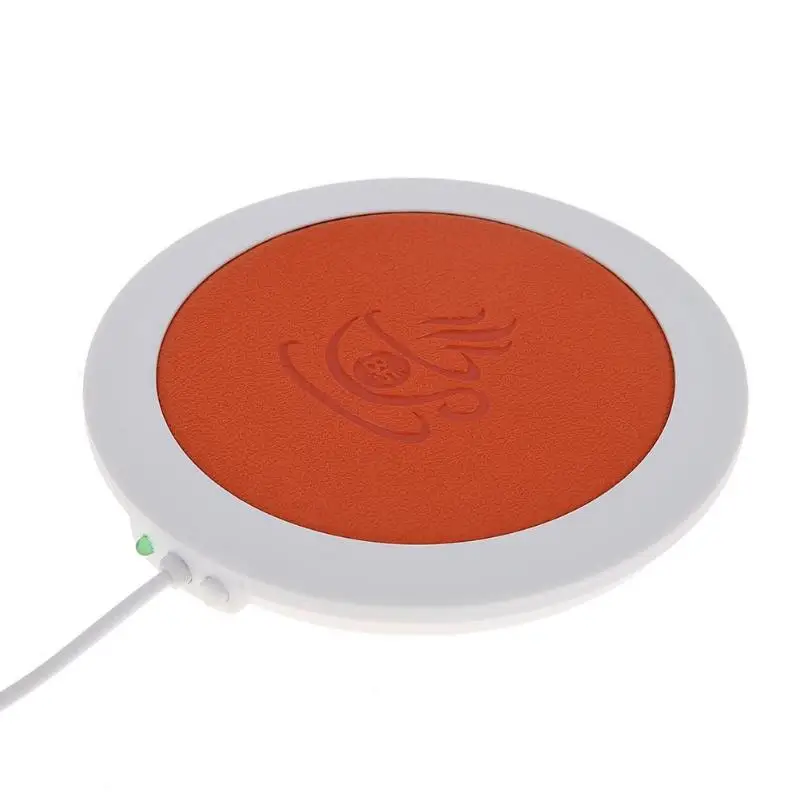 Искусственная кожа PU термостойкая электрическая изоляция Coaster USB теплая чашка коврик нагревательное устройство кофе чай подогреватель чашки коврик f