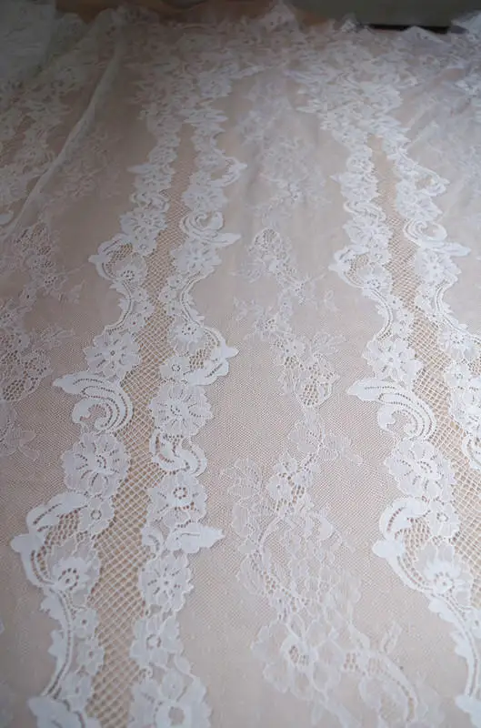1 ярд белого кружева шантильи винтажная кружевная ткань Шантильи с