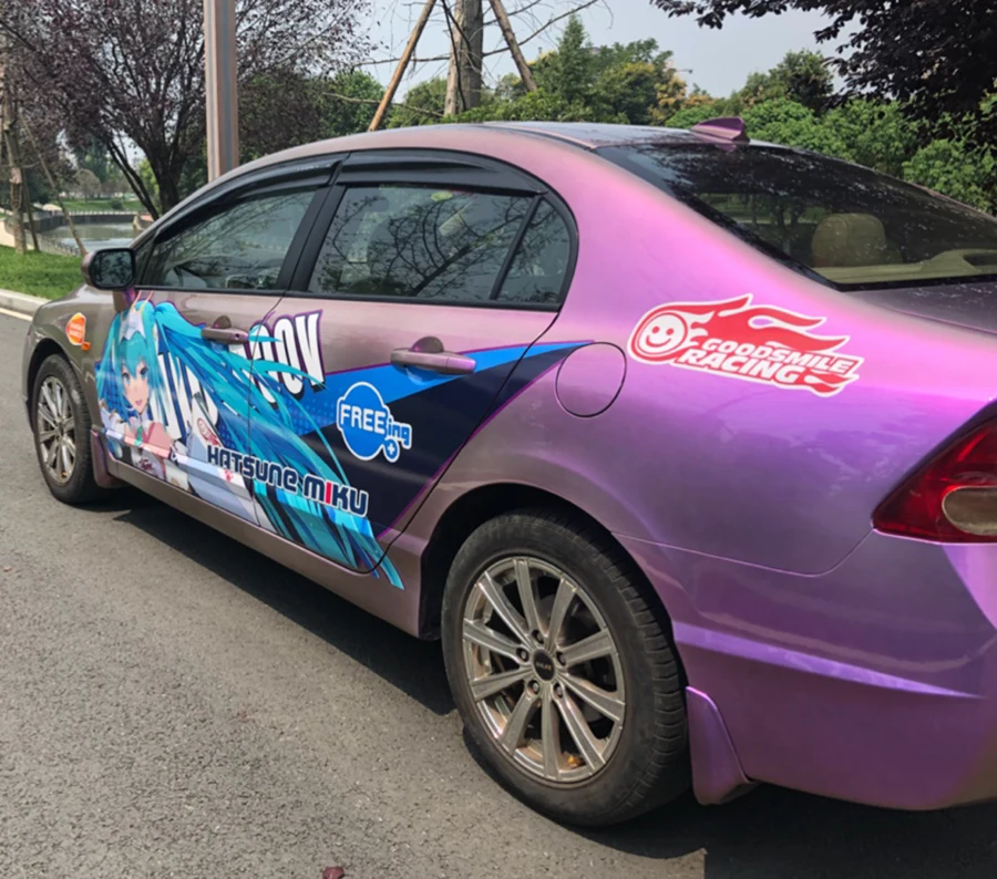 Автомобильный Стайлинг на заказ японская игра-Аниме Itasha наклейки Hatsune Miku гоночные наклейки для ралли 3D наклейка Водонепроницаемая защитная пленка