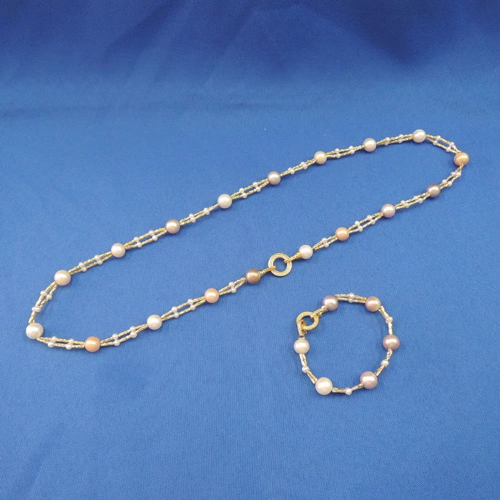 Ожерелье из 100% натурального пресноводного жемчуга AAA ожерелье 90 см = 70 браслет 20 |