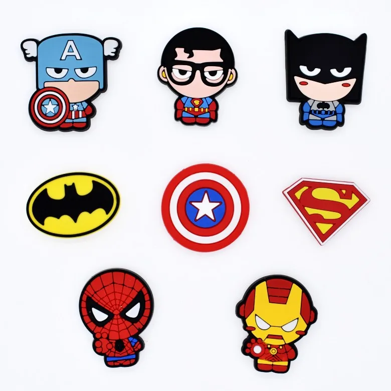 2-3cm 100 шт мультфильм Мстители Heros Дэдпул робот Звездные войны Черная пантера ПВХ Flatback DIY чехол для телефона значки гаджеты аниме амулеты - Окраска металла: 2-3cm