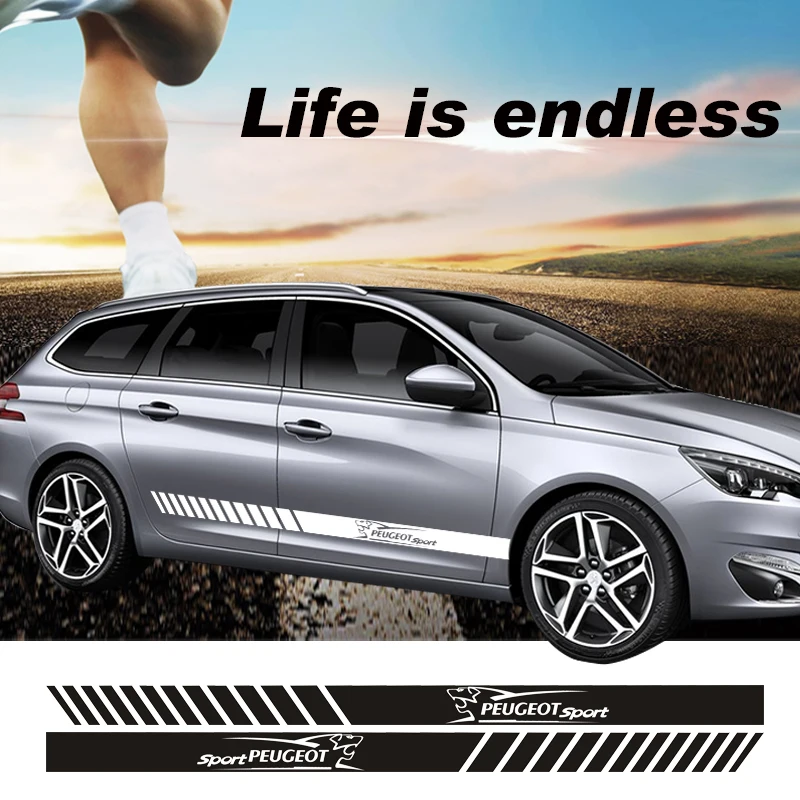 2 шт. виниловые наклейки на боковую юбку для PEUGEOT|Наклейки автомобиль| |