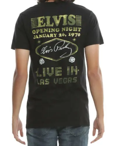 Футболка Elvis Live в Лас-Вегасе Nwt Официальный продукт дизайнерская футболка с