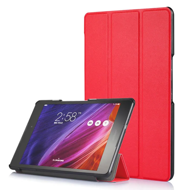 Умный чехол для планшета Asus Zenpad Z8 ZT581KL с магнитной подставкой, кожаный чехол для планшета Asus Zenpad 3 8,0 Z581KL, Чехол+ пленка для экрана+ ручка - Цвет: Red