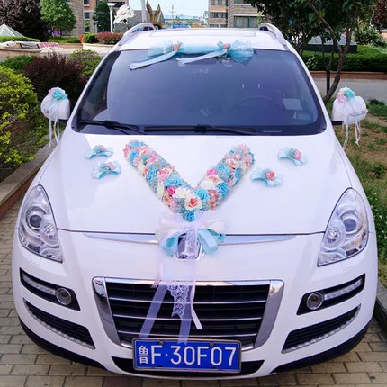 Синяя шелковая Гортензия в форме сердца цветы розы ягоды жемчуг Свадебный