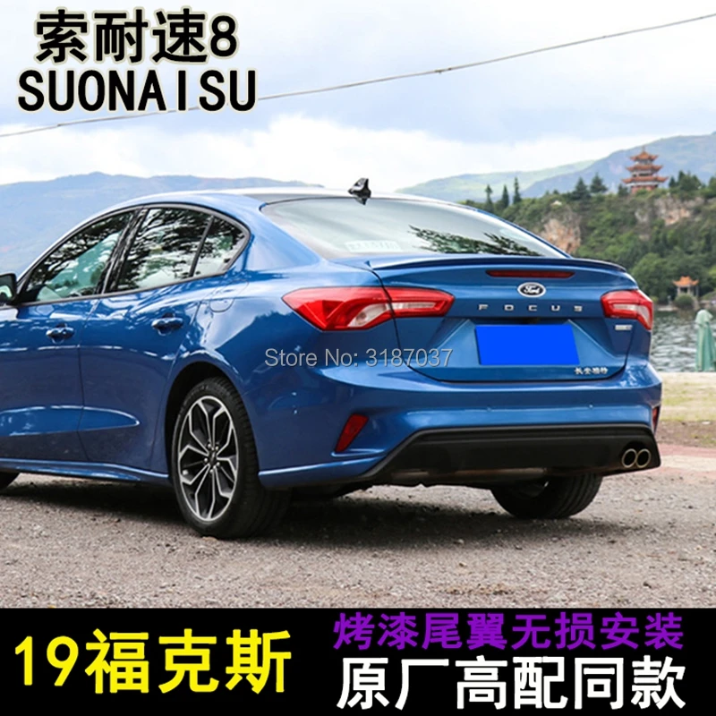 Спойлер для Ford Focus 2019 новый sedan АБС пластик Неокрашенный задний спойлер на крыло