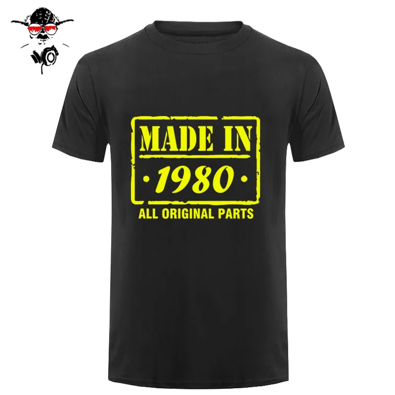 32-я футболка на день рождения, сделано в 1980, Мужская забавная футболка, мужская одежда
