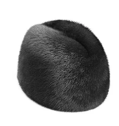 Мужская шапка из меха норки, новая модная мужская зимняя теплая шапка из искусственного меха норки/шапка с плоской подошвой, матовые шапки - Цвет: NO 2 black