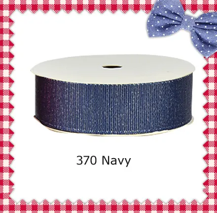 

7/8" inch (22mm) Silver Sparkle Navy Grosgrain Ribbons