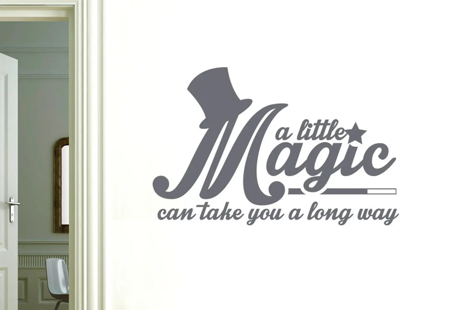 

Q014 A Little Magic Can Take You A Long Way removable pvc Wall Sticker decal for kids room free shipping