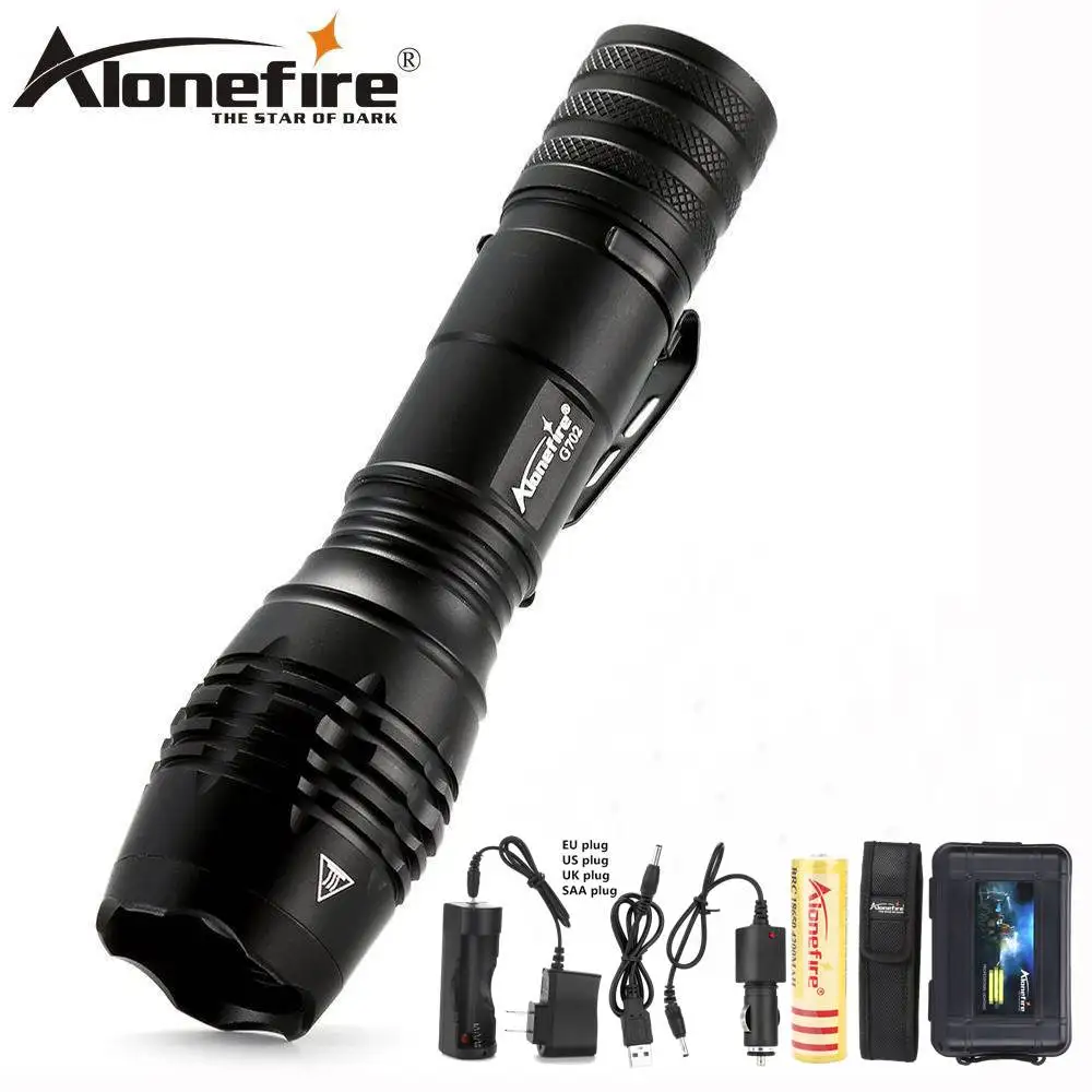 Светодиодный тактический фонарь AloneFire G702 с зумом CREE xml T6 5000 люмен светильник