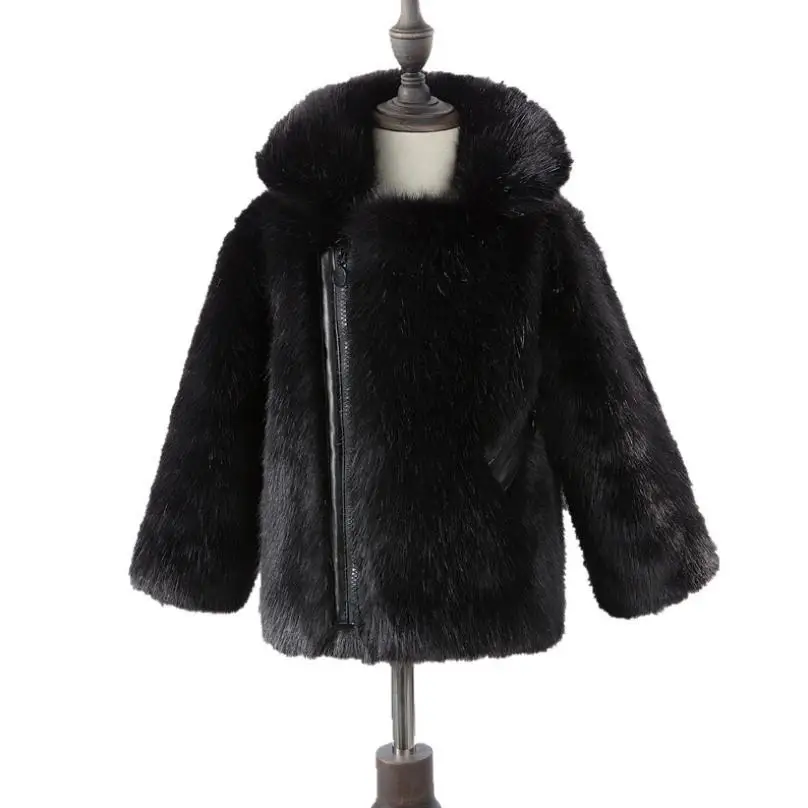 Winter Children's Baby Faux Fox Fur Coats Jackets Boys Girls Thicker Warm Full Sleeve Outwear Fashion Kids Hair Windbreakers Y04 | Детская