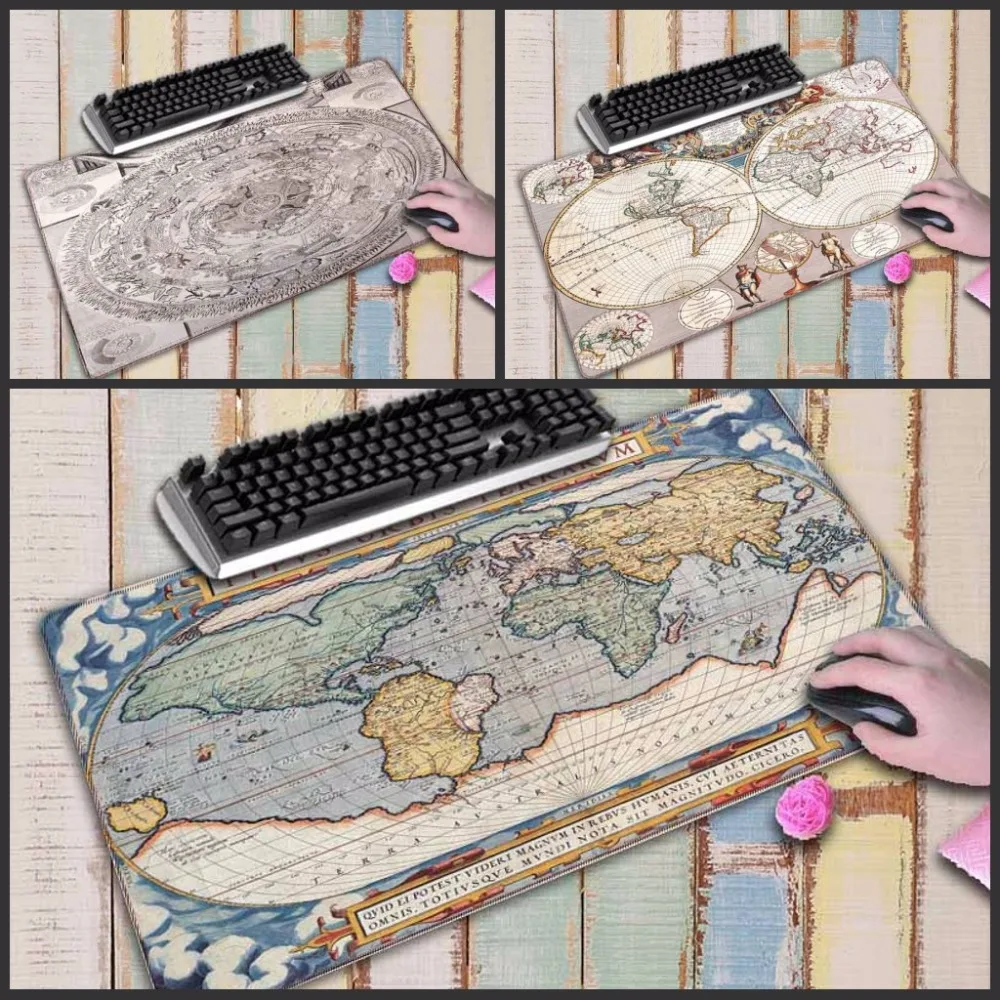 

Mairuige 90X40CM World Map rubber mouse pad large Locking Edge mouse mat desk mats big mousepads gaming rug XL for office gaming