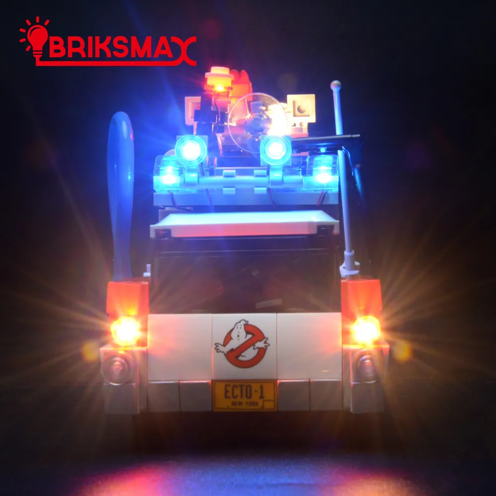 BriksMax светодиодный светильник комплект для охотников за привидениями Ecto-1 строительные блоки модельное освещение комплект совместим с 21108(модель не входит в комплект