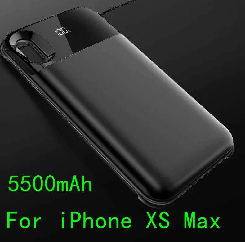 XS Max-Black Умный чехол для зарядного устройства с цифровым дисплеем для IPhone X XS Max, чехол для iPhone X R - Цвет: XS Max-Black
