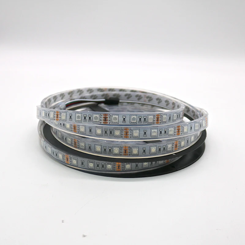 IP68 Водонепроницаемая светодиодная лента 5050 12В 60LED/м белый теплый RGB использовать