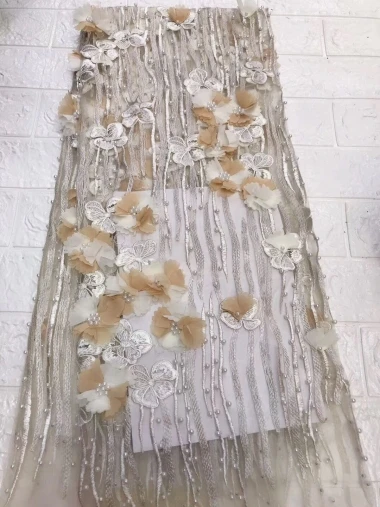 Новый стиль нигерийские 3D кружевные ткани 2019 высокого качества Тюль кружевная