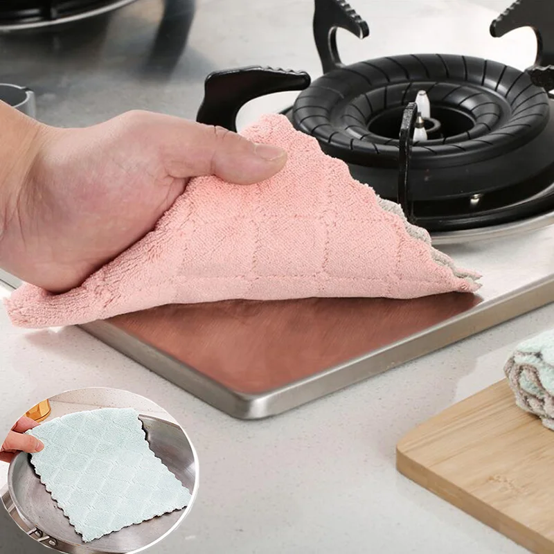 1 шт. кухонное моющее посудное полотенце ткань для рук волокно Dishrag Duster анти