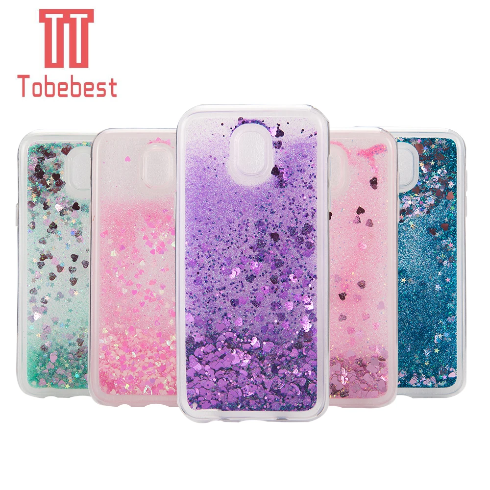 Динамичный блестящий жидкий чехол Quicksand Love Heart Bling TPU для Samsung Galaxy A3 / A5 / A7 / J3 / J5 / J7 2016 2017 Prime J330 J530 J730 on.