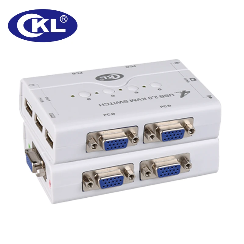 KVM переключатель VGA 4 порта USB 2,0 с кабелями Поддержка аудио микрофон принтер сканер Высокое разрешение 2048*1536 CKL-41UA