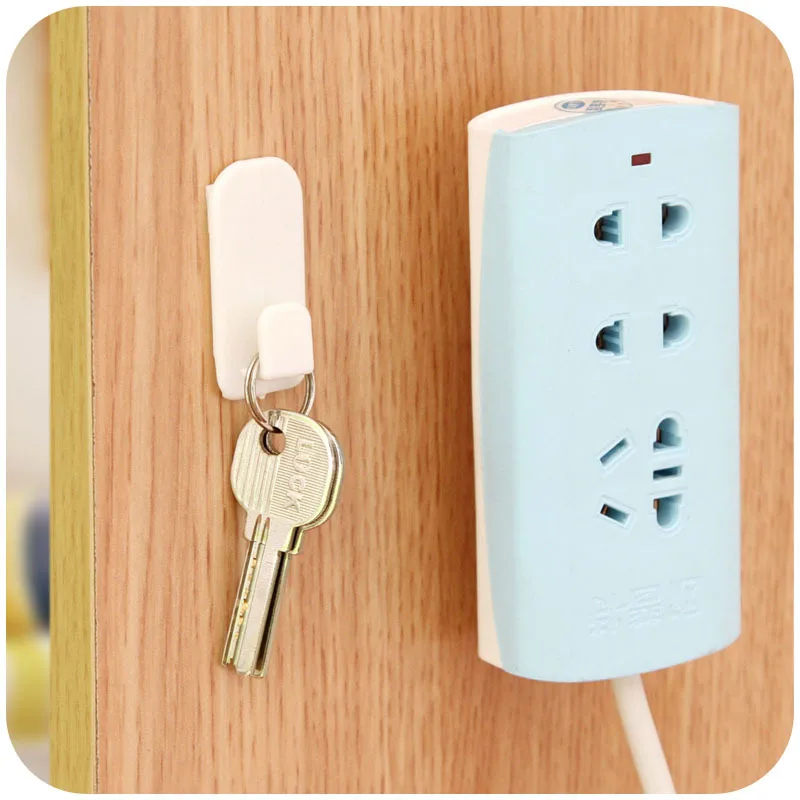 2 Pairs Home Plastic Hooks Sticky Hook Set For TV Air Conditioner Remote Control Key Practical Wall Storage Holder Strong Hanger | Дом и сад