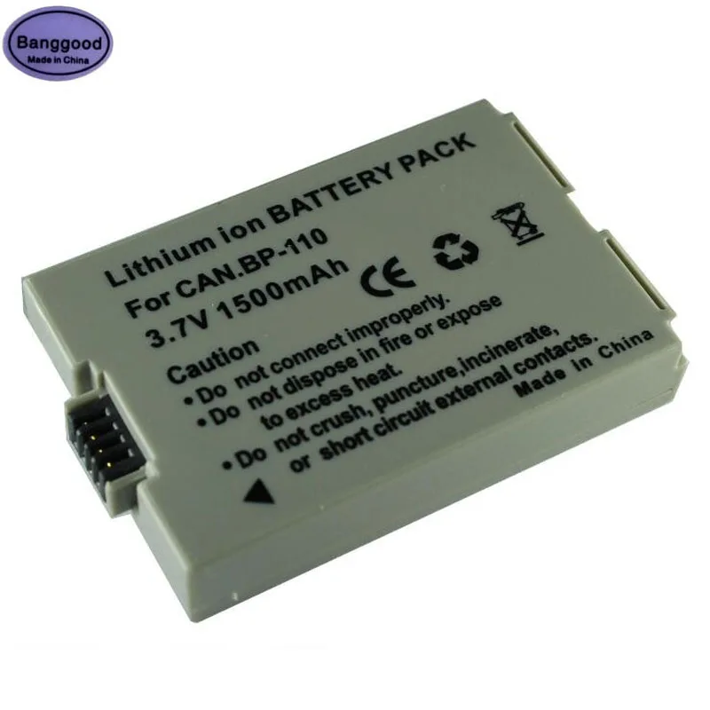 3 7 V 1500 мА/ч BP 110 BP110 полный декодировать цифровые Камера Батарея для Canon фотокамера
