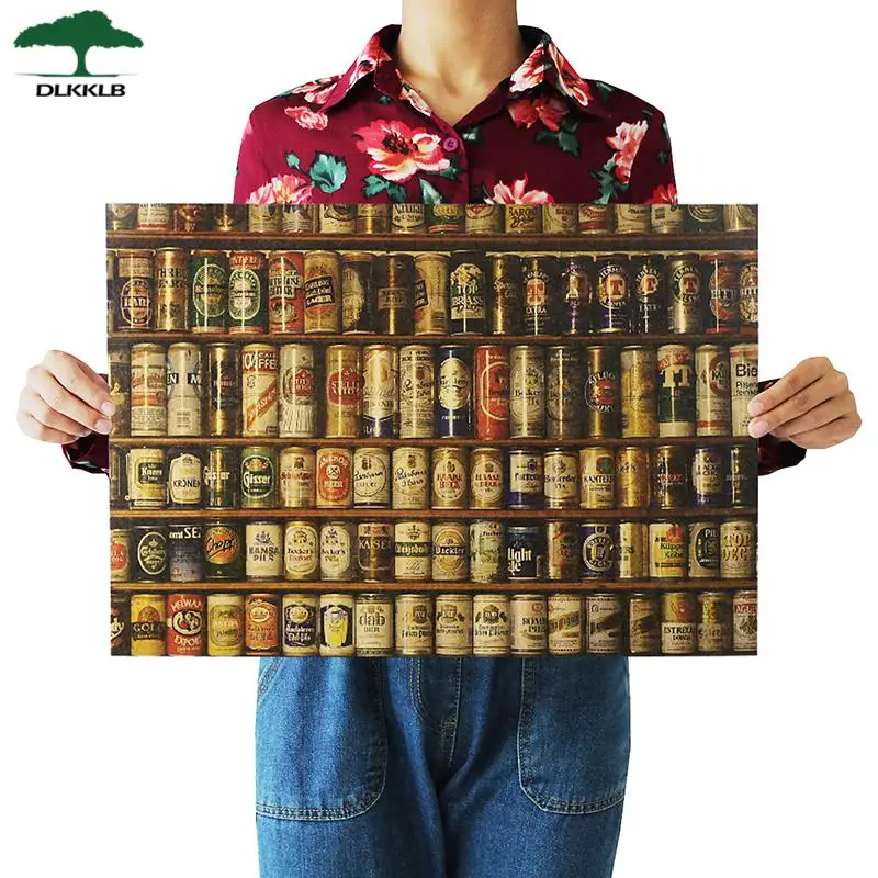 Кофе пиво оружие вино коллекция плакат для кафе-баров Кухня Декор плакаты Украшение Винтаж Плакат Ретро 51*35 см наклейки на стену - Цвет: As show