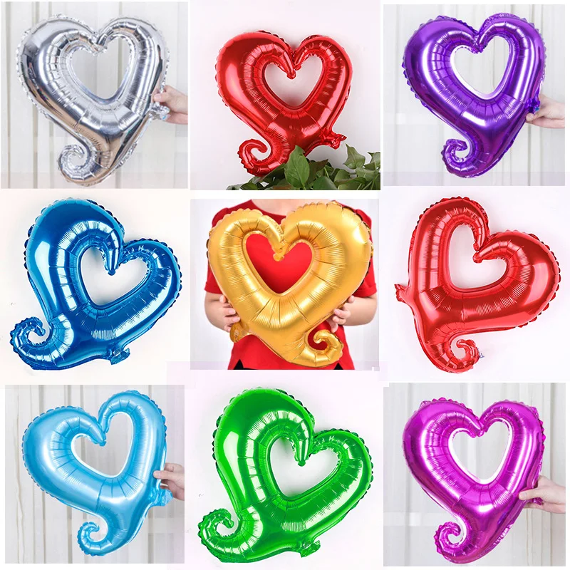 1 шт. 18 дюймов Большой Крючок в форме сердца шарики из фольги разных форм сердец