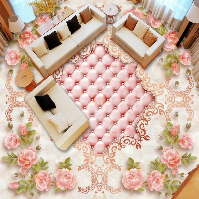 Мраморная напольная плитка в европейском стиле с розой роспись Фреска для отеля