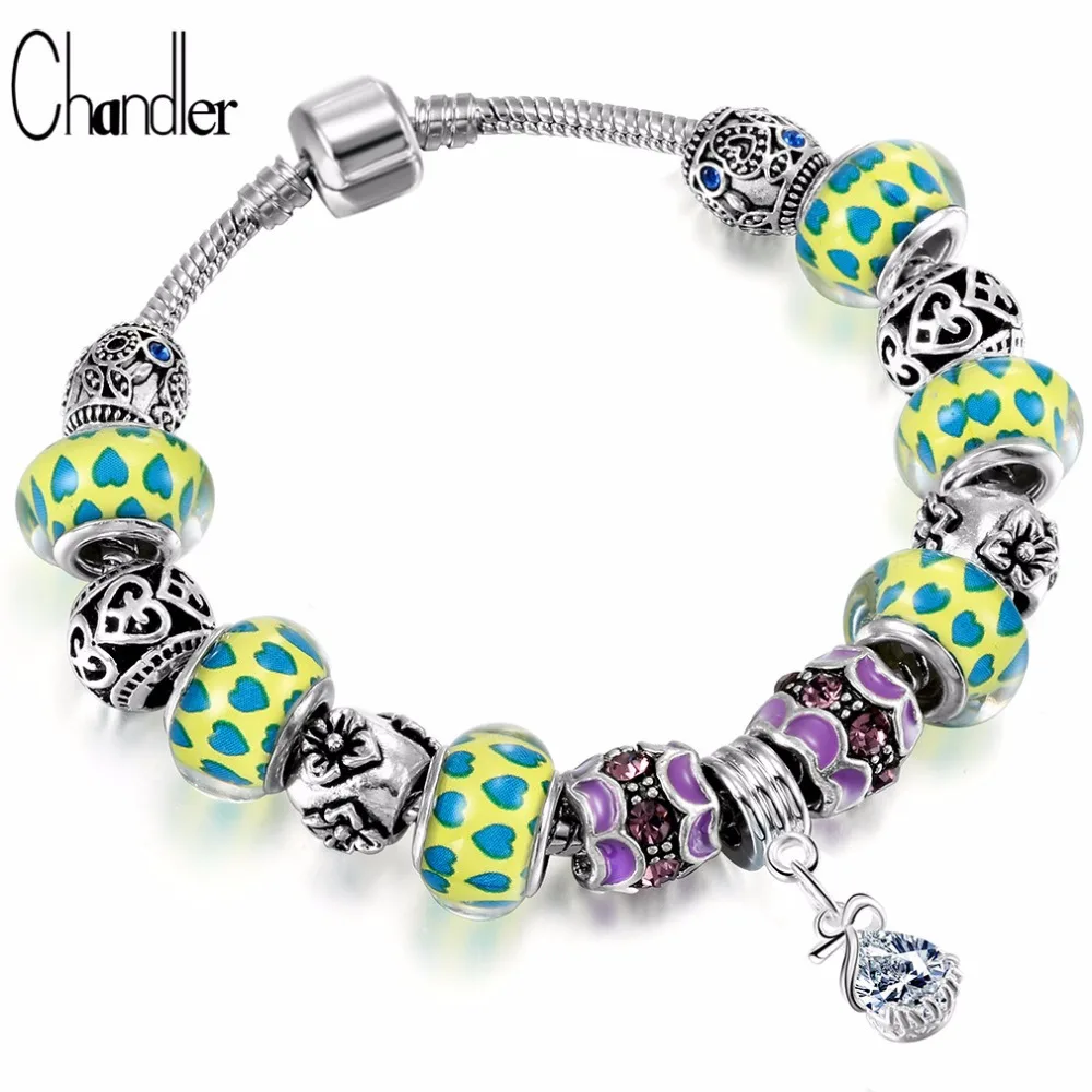 Женский браслет из бисера Chandler винтажный Ретро в форме сердца с каплями воды