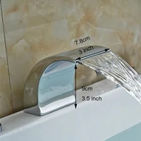 Твердый латунный кран для ванной комнаты носик Большой водопад кран Носик с отделкой хромом - Цвет: Прозрачный
