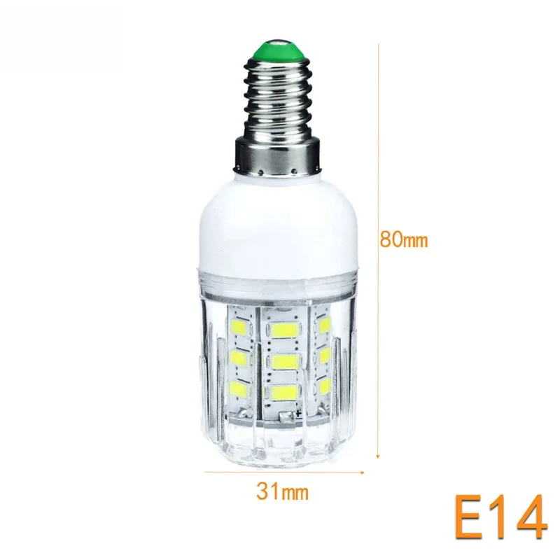 10x E27 E14 E12 E26 светодиодный лампы 5730 SMD 110V 220V DC 12V 24V 27 Светодиодный s 7 Вт свет кукурузы