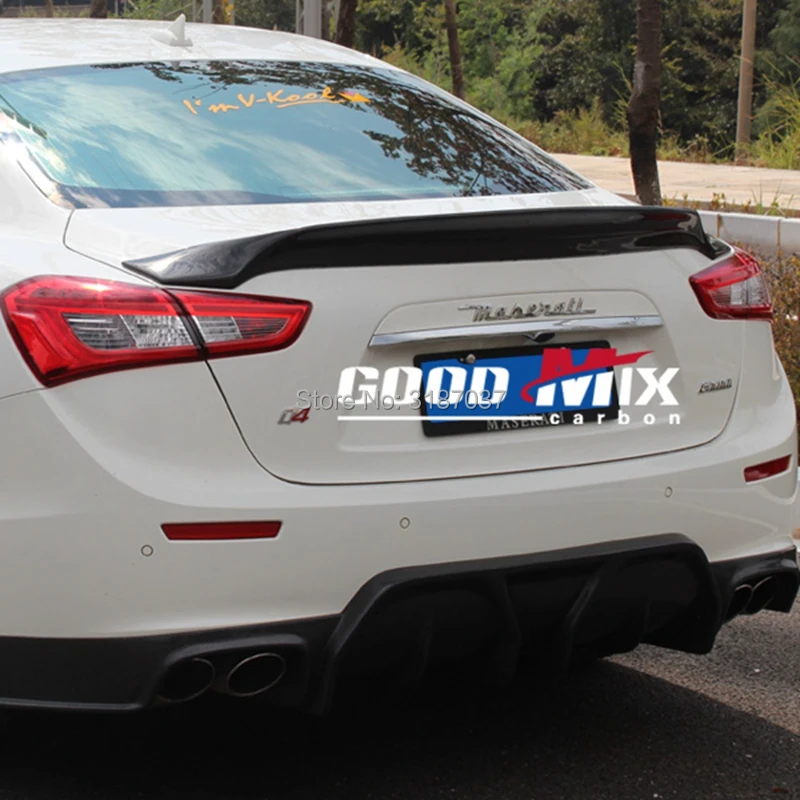 Для Maserati Ghibli 3 0 T S Q4 2014 + задний спойлер для багажника из углеродного волокна на
