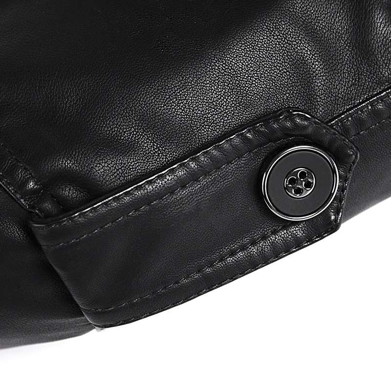 Новый Мужской Бренд ПУ Кожаная Куртка Зима Снег Теплый флис Тонкий Случайный