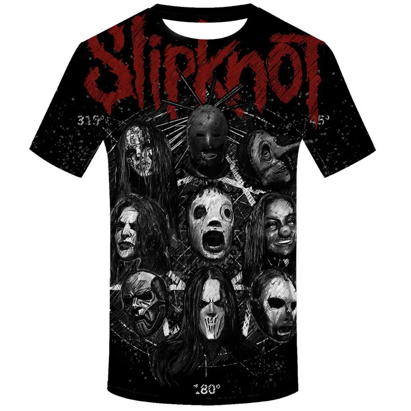Брендовая Готическая футболка, футболка Slipknot, Панк футболки, рок футболка, принт, Мужская 3D футболка, короткий рукав, Мужская одежда, повседневная одежда