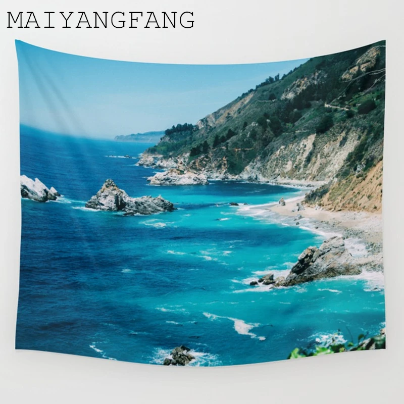 Maiyangfang Калифорния Big Sur живопись Гобелены полиэстер стене висит скандинавский