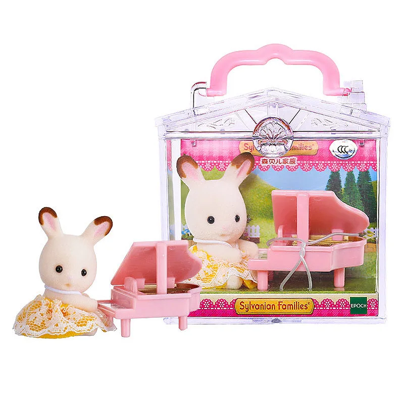 Sylvanian Family Rabbit и набор для фортепиано кукольный домик животные пушистые игрушки