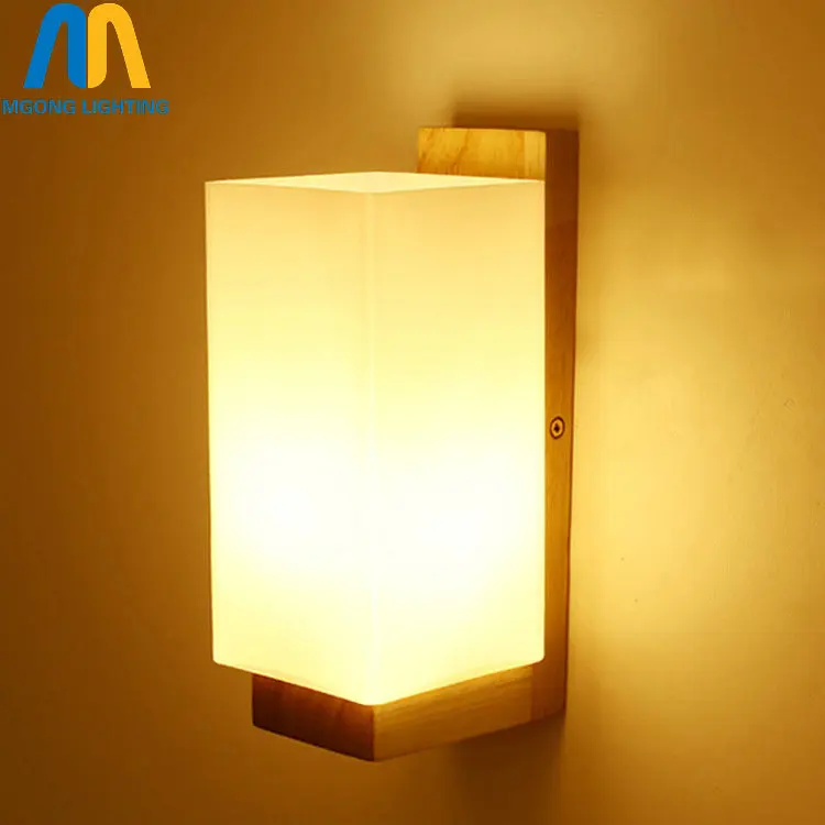 Новый деревянный стеклянный квадратный современный светодиодный настенный