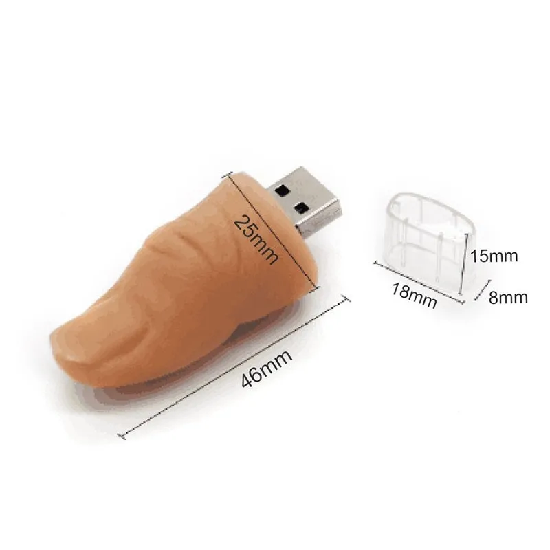 Флэш накопитель USB 2 0 модель человеческого пальца флэш 64 ГБ 32 16 8 4 Гб забавная