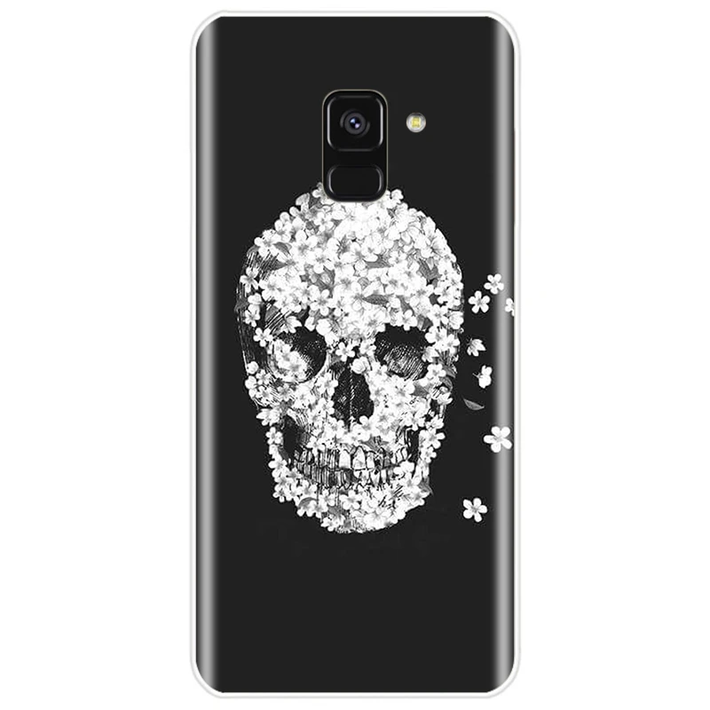 For Samsung Galaxy A5 A7 A8 2015 A3 2016 2017 A9 2018 Retro Style Flower Skull Soft Silicone Phone Case | Мобильные телефоны и