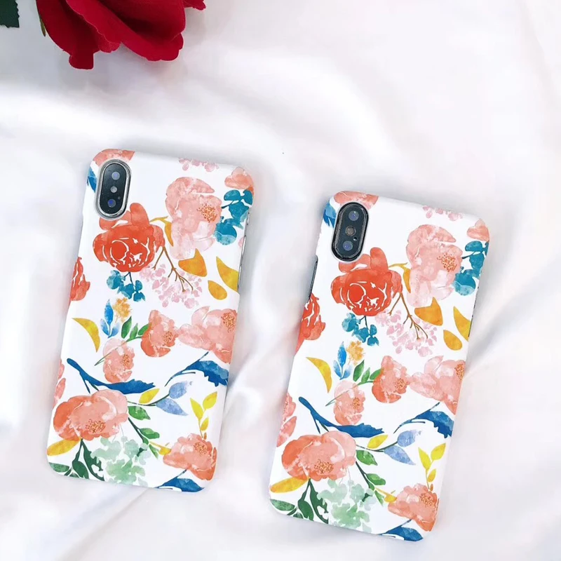 Kerzzil винтажный цветочный чехол для телефона iPhone 7 8 6 6s Plus яркие Цветочные Матовые