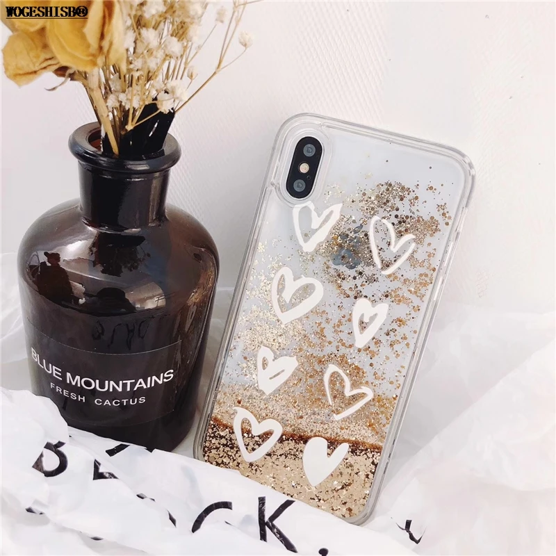 Абстрактный сердце динамическая жидкость чехол для телефона iPhone 6 6s 7 8 plus X XR Xs 11 12