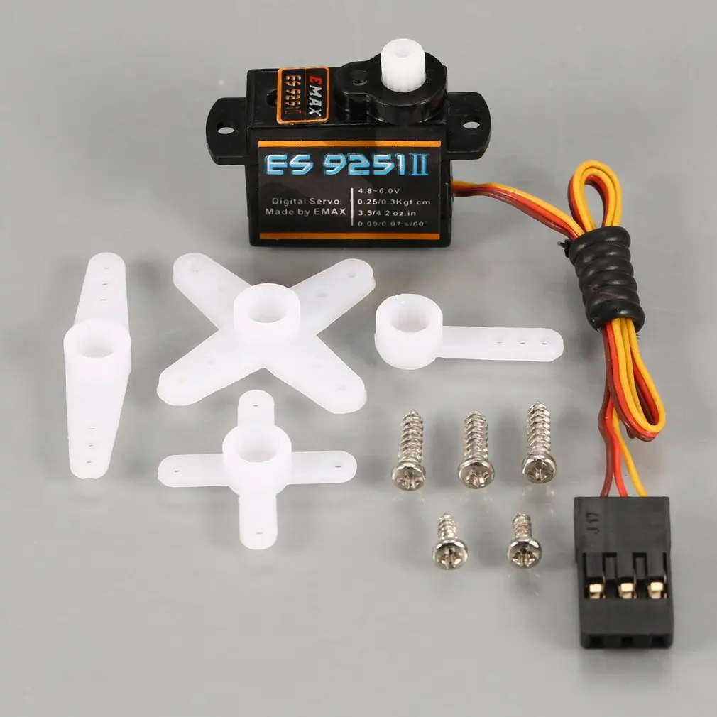 1 шт. EMAX ES9251 II 2 5 г Цифровой пластик шестерни Servo 4 8-6 0 в 3 кг 09/0 07 сек/60 градусов для RC