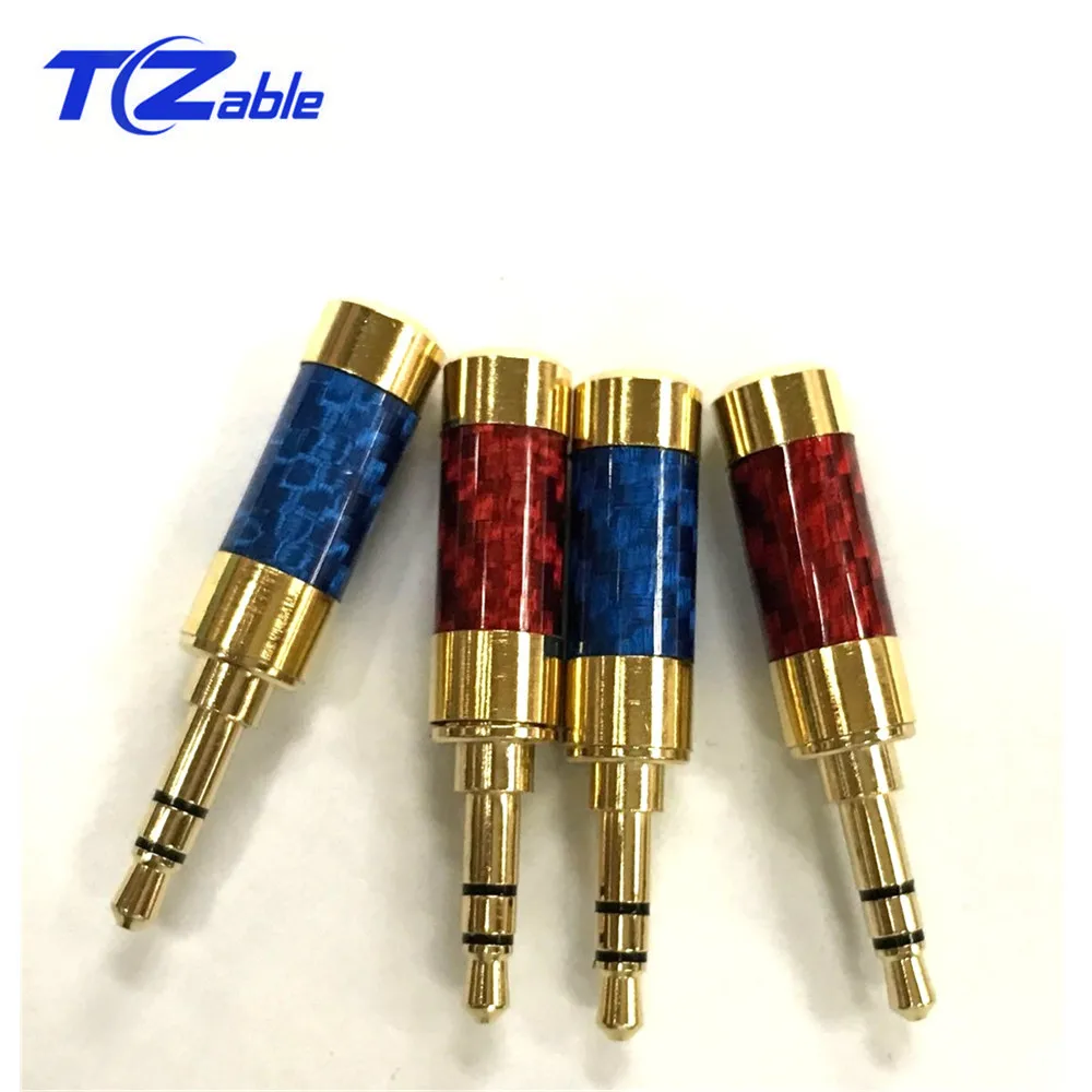 

2pc 3.5mm Audio Connector 3 Pole stereo DIY Earphone Adapter Jack 3.5 Male Headphone Plug Adapters Gold Plated AUX Headset Plug