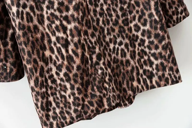 Liva Leopard Printed Winter Coat Women Wool blend warm winter coat women outerwear manteau femme hiver | Женская одежда