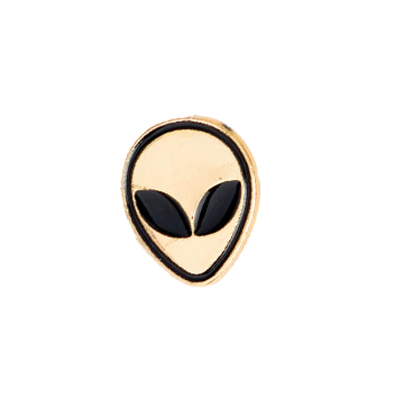 Alien-1 Qihe ювелирные изделия чужеродные и НЛО эмаль коллекция булавок космическое пространство нагрудные булавки зеленый инопланетянин значки броши для гиков/его/ее - Окраска металла: Alien-1
