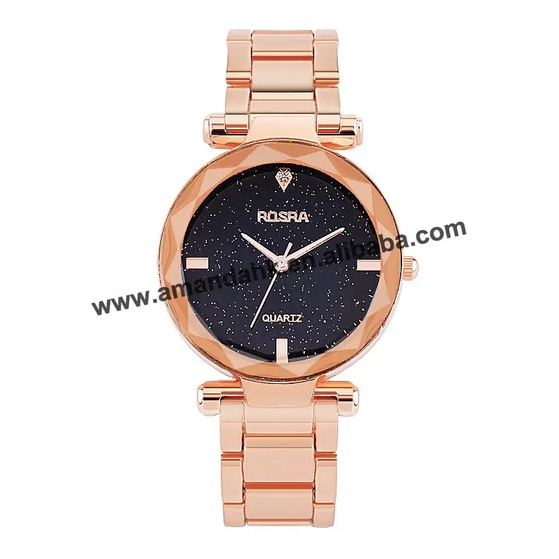 Wholesale Alloy Casual Rhinestone Watches Fashion Woman Wrist Watch Metal Watchband Lady Dress Wristwatch Rosa 8617