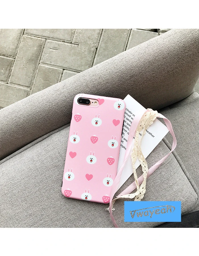 Ins Горячая Kawaii Прекрасный розовый клубника Кролик Банни очаровательны